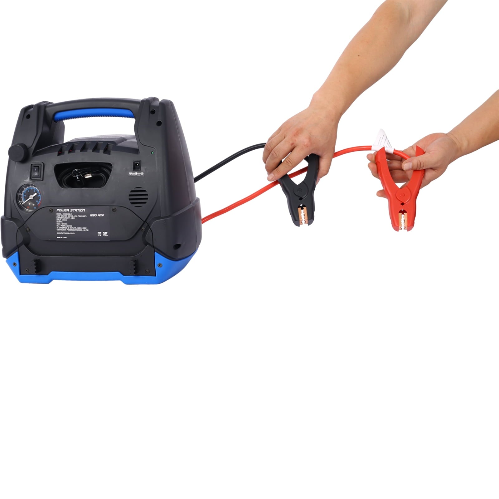 Rechargeable Jump Starter for Gas Diesel Vehicles – 1800 Amps with Air Compressor and AC, 12V DC, USB Power Station - Image 5
