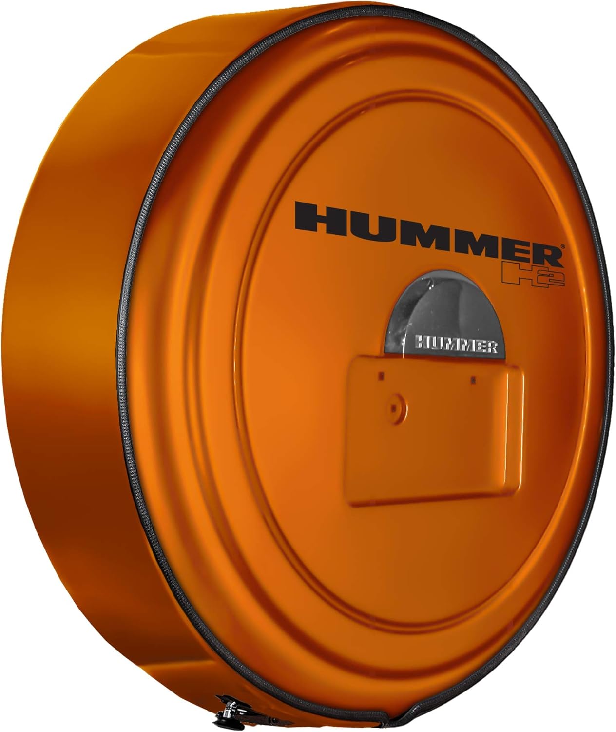 Boomerang Hummer H2 (05-10) – Color Matched MasterSeries Hard Tire Cover – (Color Matched Plastic Face & Stainless Steel Ring) – Hummer H2 Logo – Pewter Metallic - Image 4