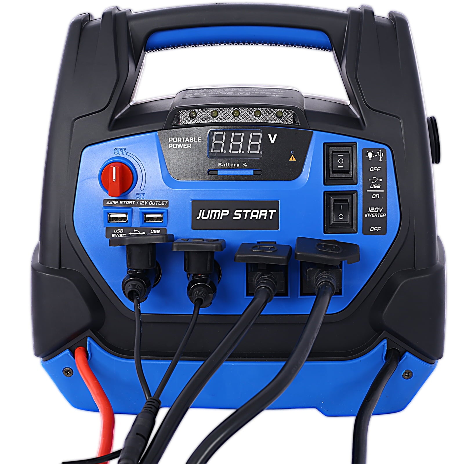 Rechargeable Jump Starter for Gas Diesel Vehicles – 1800 Amps with Air Compressor and AC, 12V DC, USB Power Station - Image 7