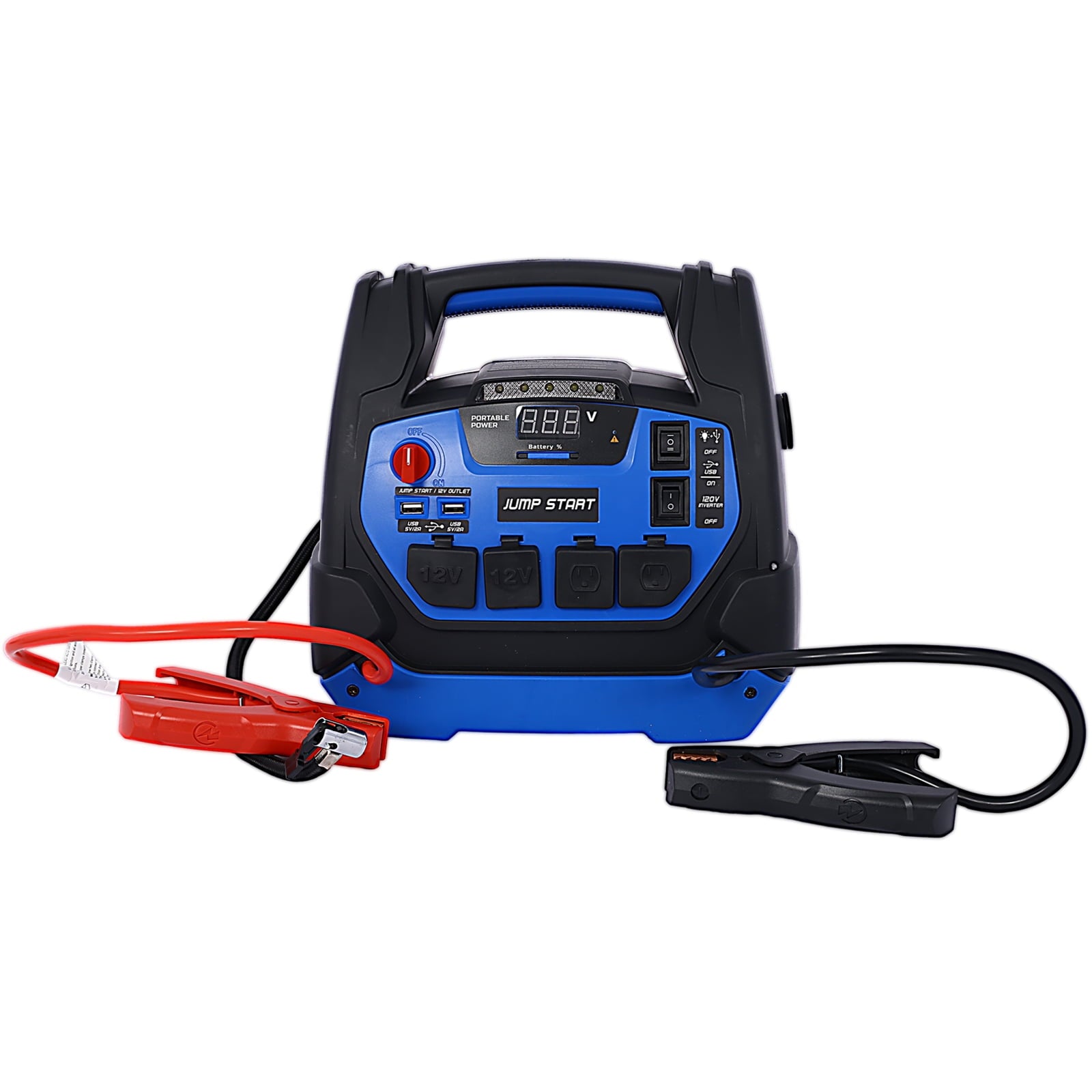 Rechargeable Jump Starter for Gas Diesel Vehicles – 1800 Amps with Air Compressor and AC, 12V DC, USB Power Station - Image 9