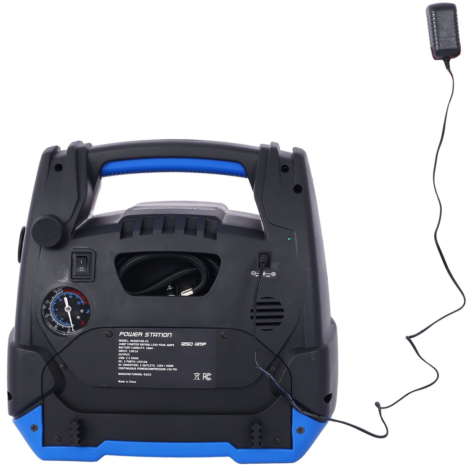 Rechargeable Jump Starter for Gas Diesel Vehicles – 1800 Amps with Air Compressor and AC, 12V DC, USB Power Station - Image 6